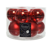 10 PALLINE DI VETRO D.6CM ROSSO NATALE