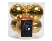 6 PALLINE DI VETRO D.8CM ORO CHIARO