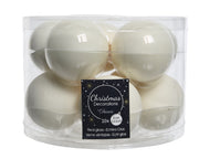 10 PALLINE DI VETRO D.6CM BIANCO LANA