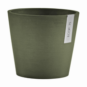 Vaso Rotondo Amsterdam D20 H17.5 cm Verde Kaki ECOPOTS