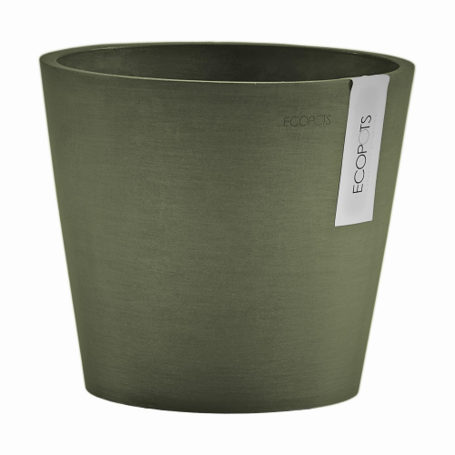 Vaso Rotondo Amsterdam D30 H26.5 cm Verde Kaki ECOPOTS