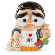 STATUINA GOOFI GUFO I LOVE LUCK 8X10 CM SALVADANAIO
