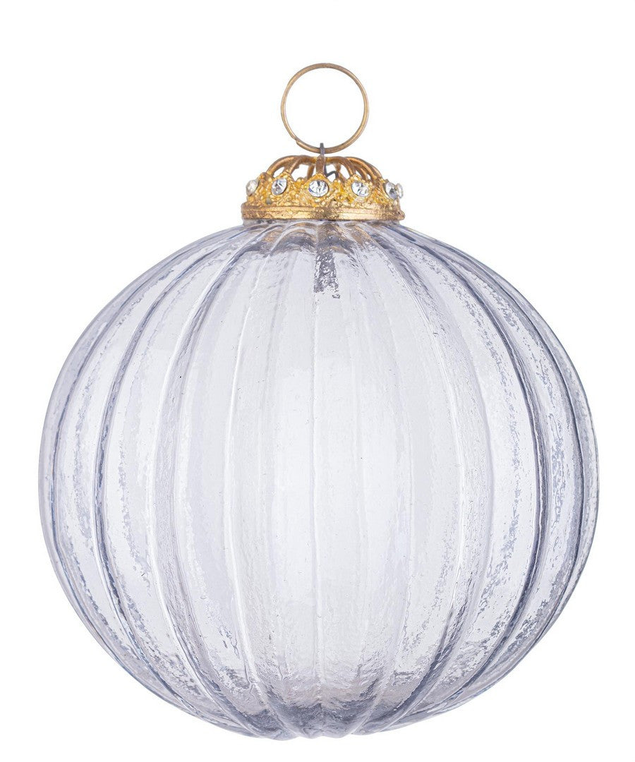 Sfera in Vetro Plucky D100 Trasparente Fumé Christmas