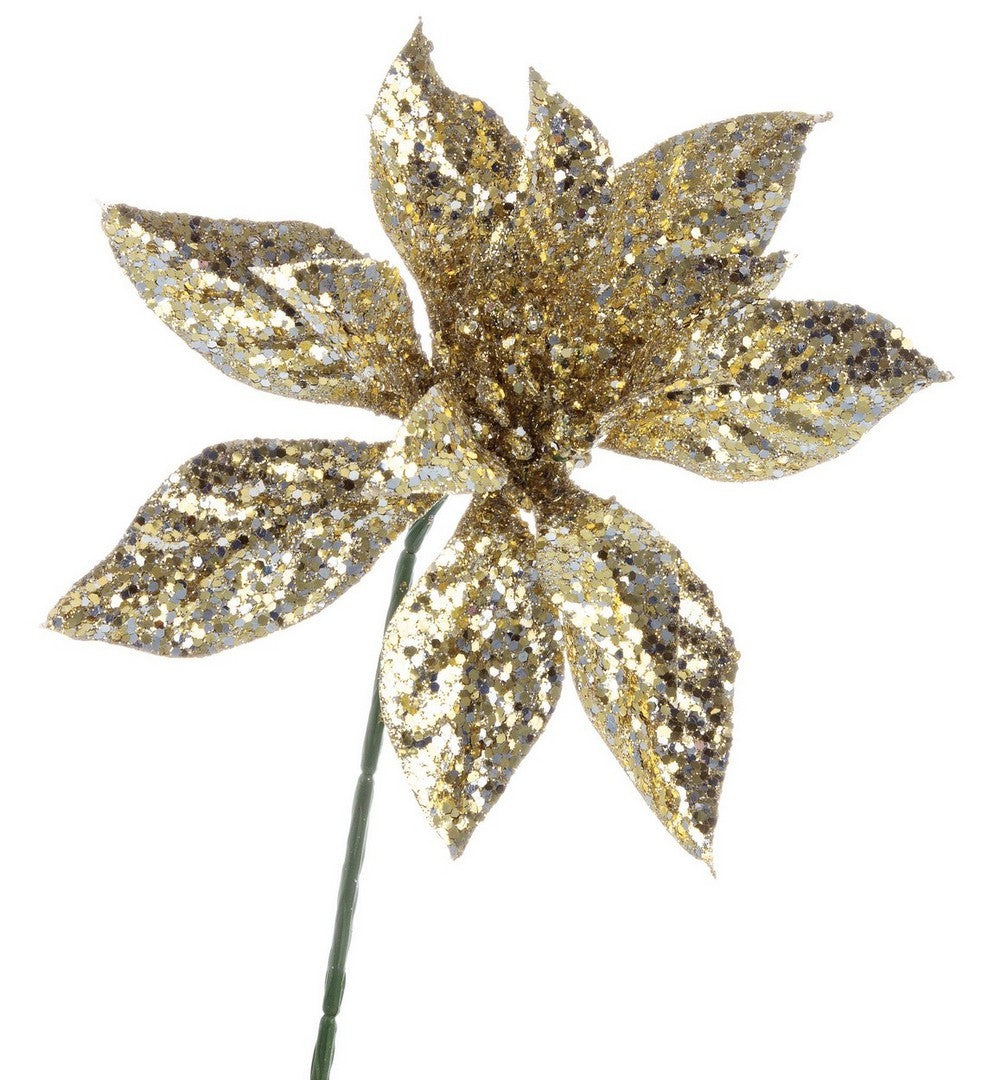 PICK POINSETTIA ORO H22,5CM
