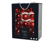 26 PALLINE DI VETRO ROSSO NATALE MODELLI ASSORTITI