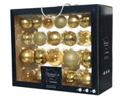 42 PALLINE DI VETRO ORO CHIARO MODELLI ASSORTITI