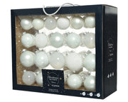 42 PALLINE DI VETRO BIANCO INVERNO MODELLI ASSORTITI