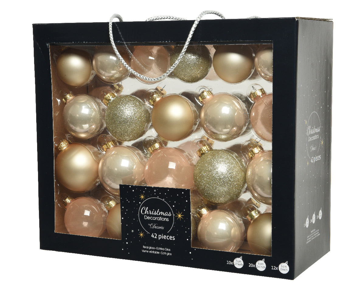 42 PALLINE DI VETRO PERLA MODELLI ASSORTITI