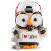 STATUINA GOOFI GUFO  I LOVE TATTOOS 8X10 CM SALVADANAIO