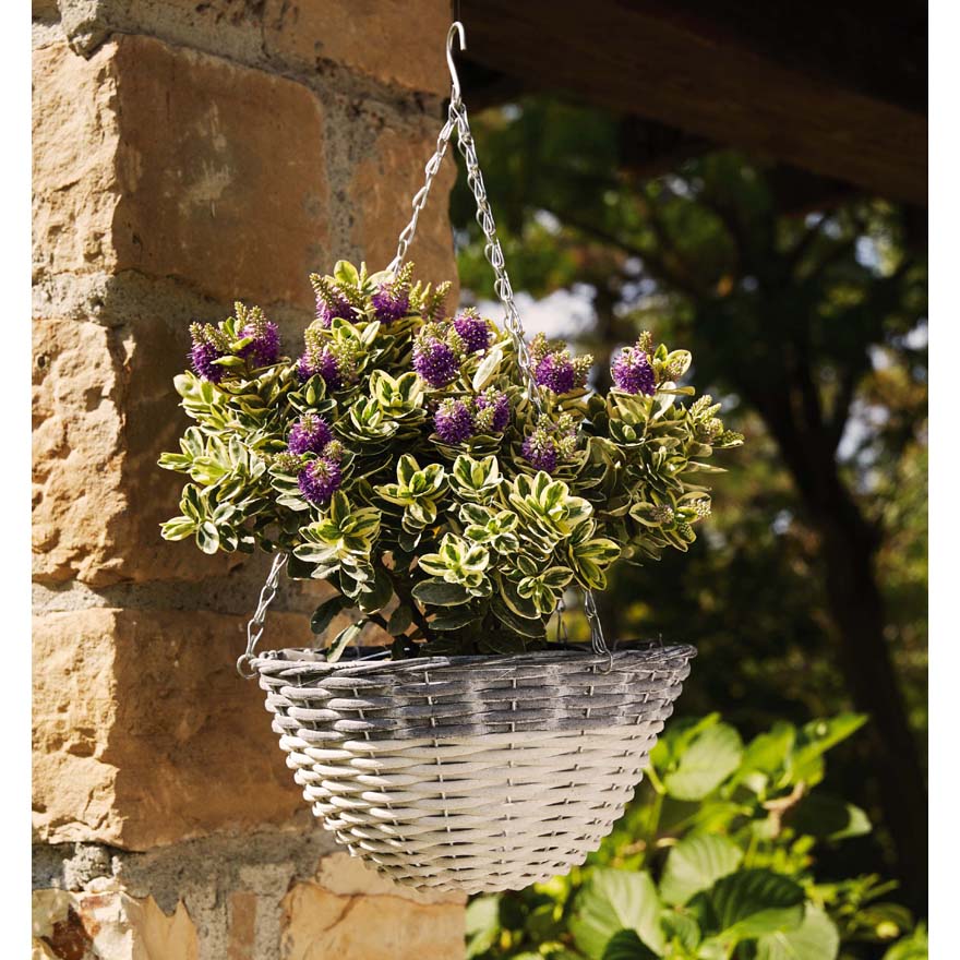 VASO BASKET BIANCO/GRIGIO D.30CM APPENDIBILE