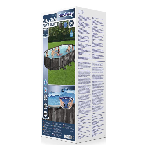 PISCINA RETTANGOLARE POWER STEEL 610X366X122 CON POMPA FILTRO SCALETTA