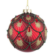 Pallina di natale Rossa e Champagne D10cm