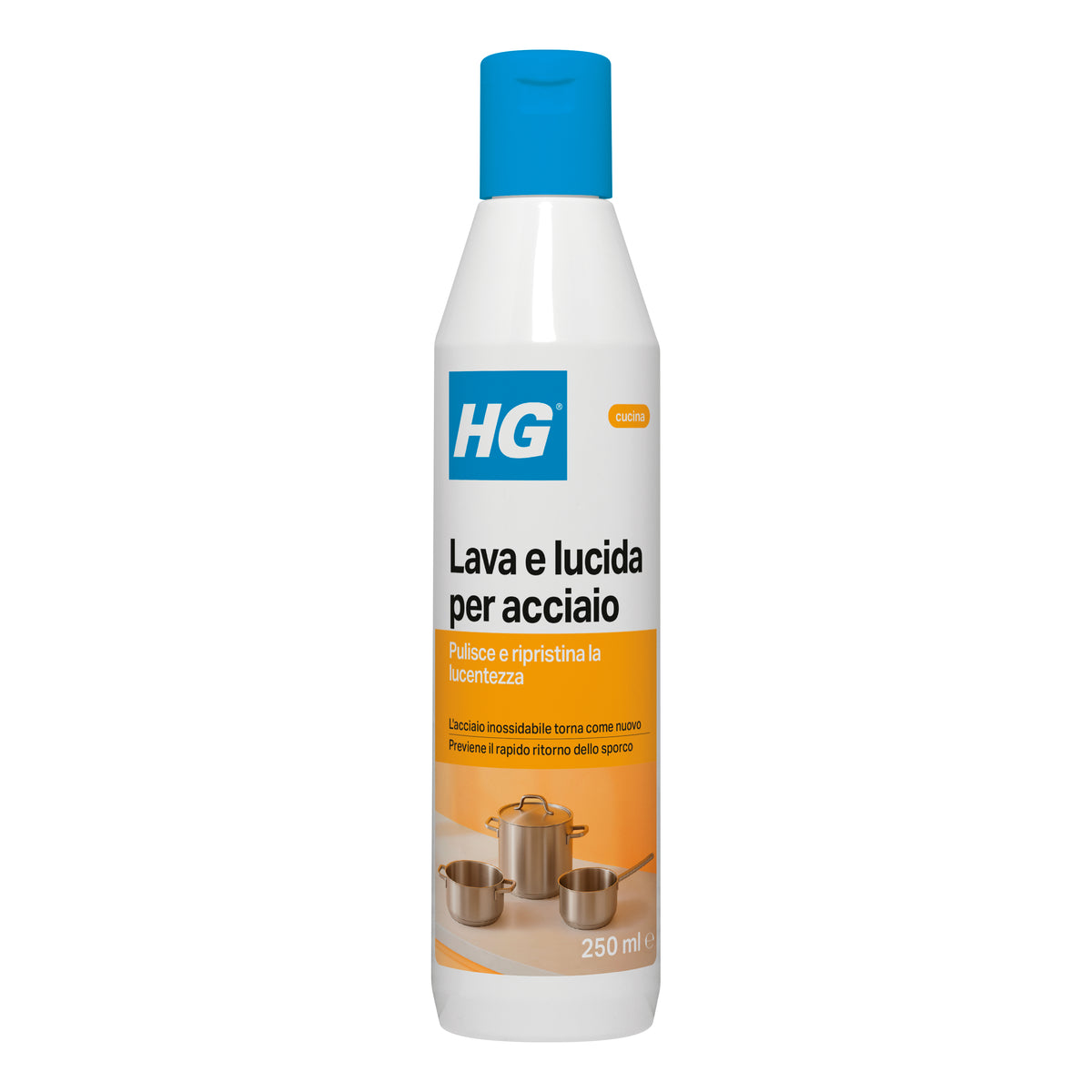 HG NETTOYANT ET POLISSANT POUR ACIER 300 ML
