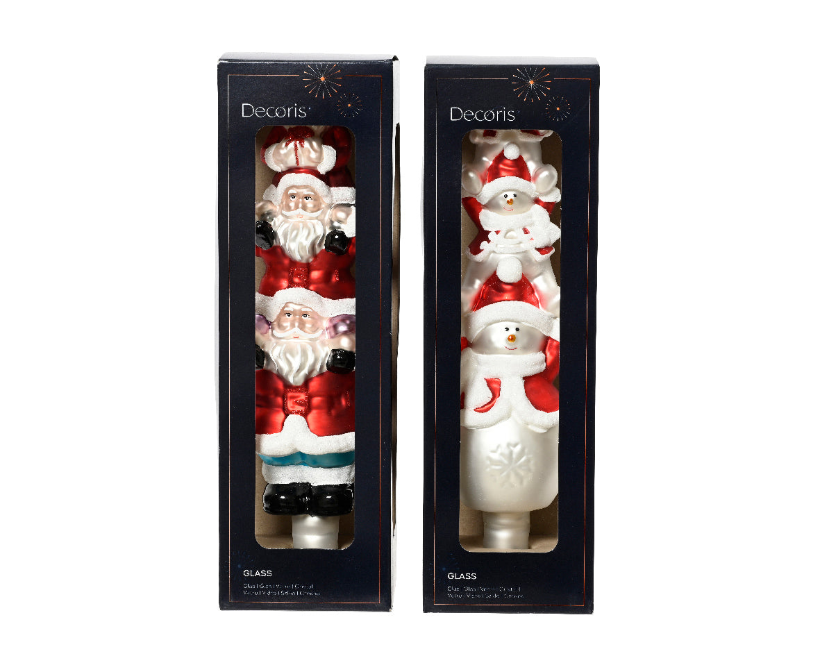 1 PUNTALE 31CM CON BABBO NATALE/PUPAZZI DI NEVE MODELLO ASSORTITO