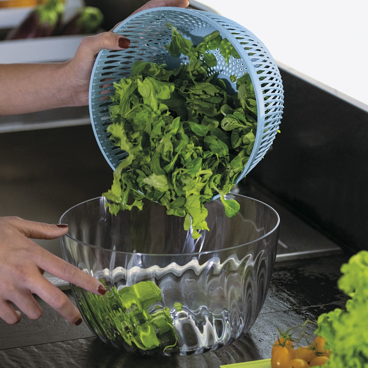 CENTRIFUGA INSALATA D.26 SPIN&STORE BLU MAT