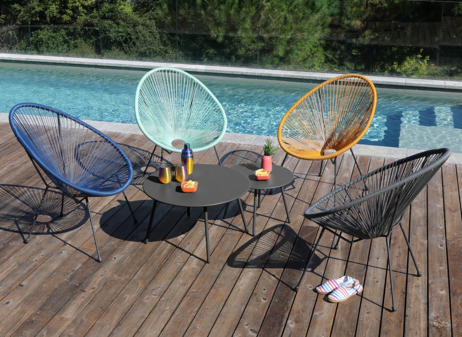 TAVOLO BASSO RIO ANTRACITE Ø50CM