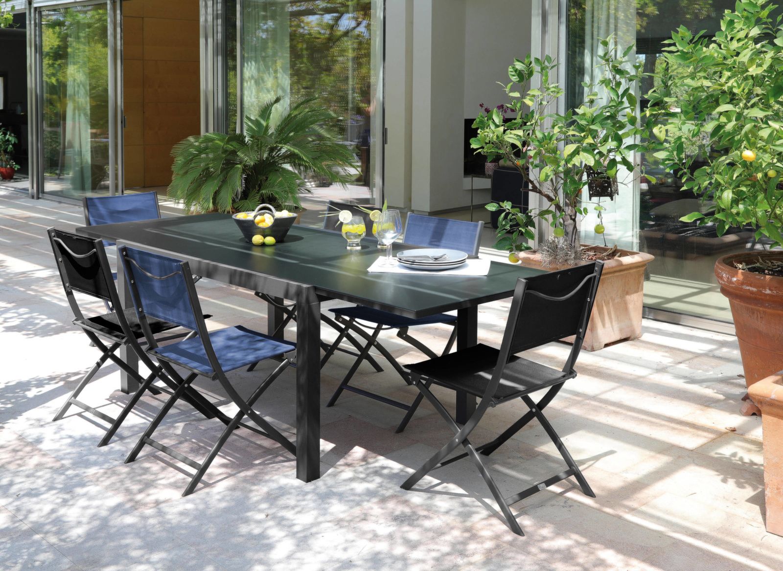 TAVOLO ALLUNGABILE IN VETRO 140/240X90 GRAFITE/GRIGIO ELISE