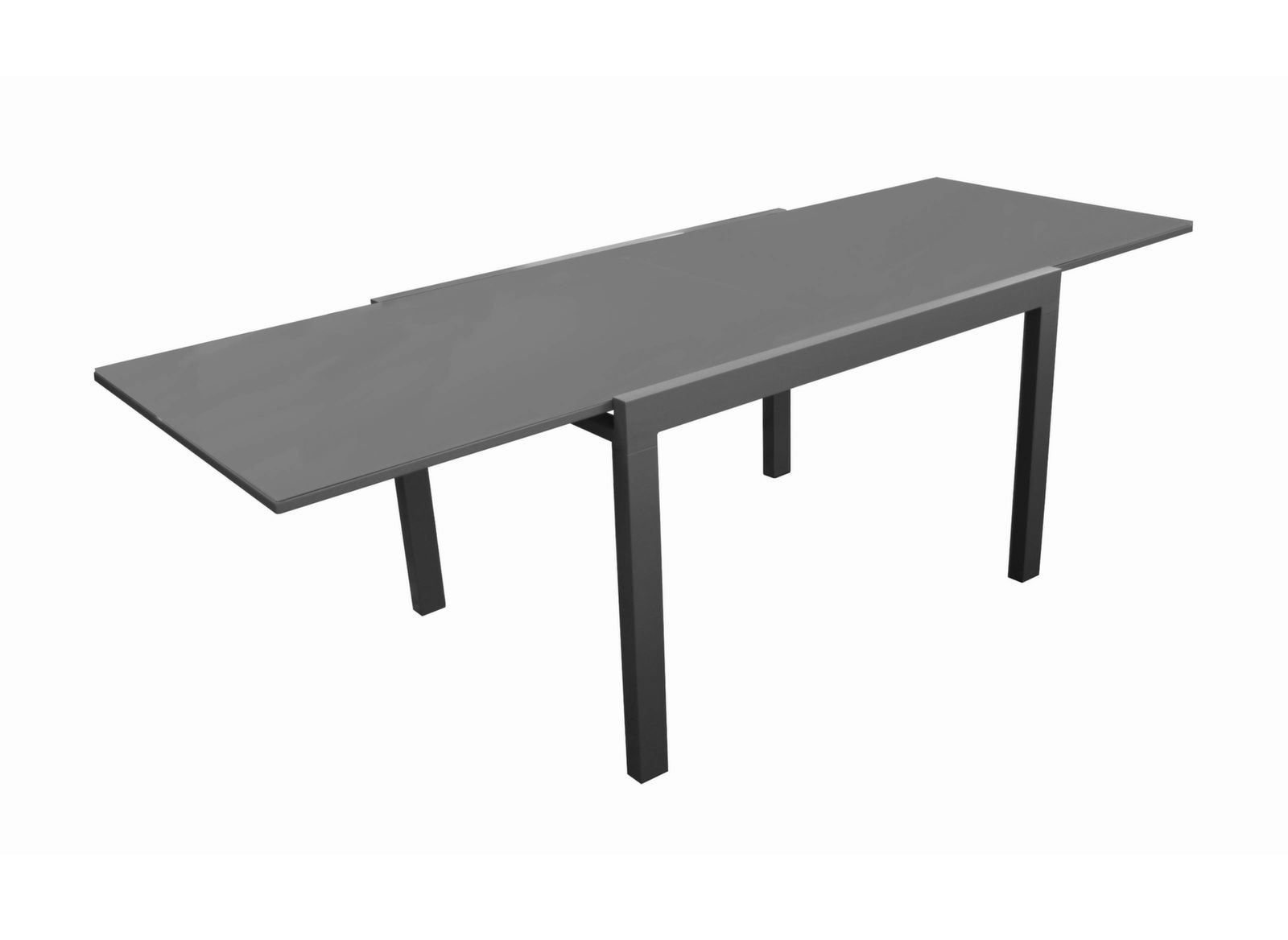 TAVOLO ALLUNGABILE IN VETRO 140/240X90 GRAFITE/GRIGIO ELISE