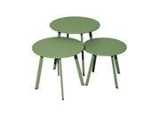 OFFERTA 3 TAVOLI BASSI MASSAI VERDE DIAM: Ø50-Ø45-Ø40CM