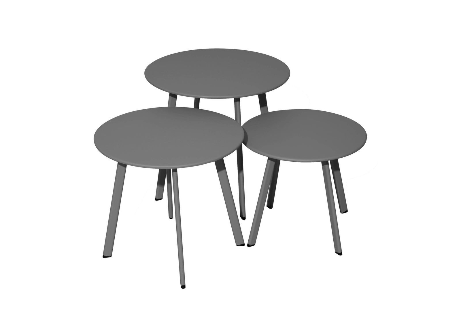 OFFERTA 3 TAVOLI BASSI MASSAI GRAFITE DIAM: Ø50-Ø45-Ø40CM