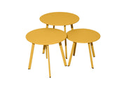 OFFERTA 3 TAVOLI BASSI MASSAI GIALLO MIELE DIAM: Ø50-Ø45-Ø40CM