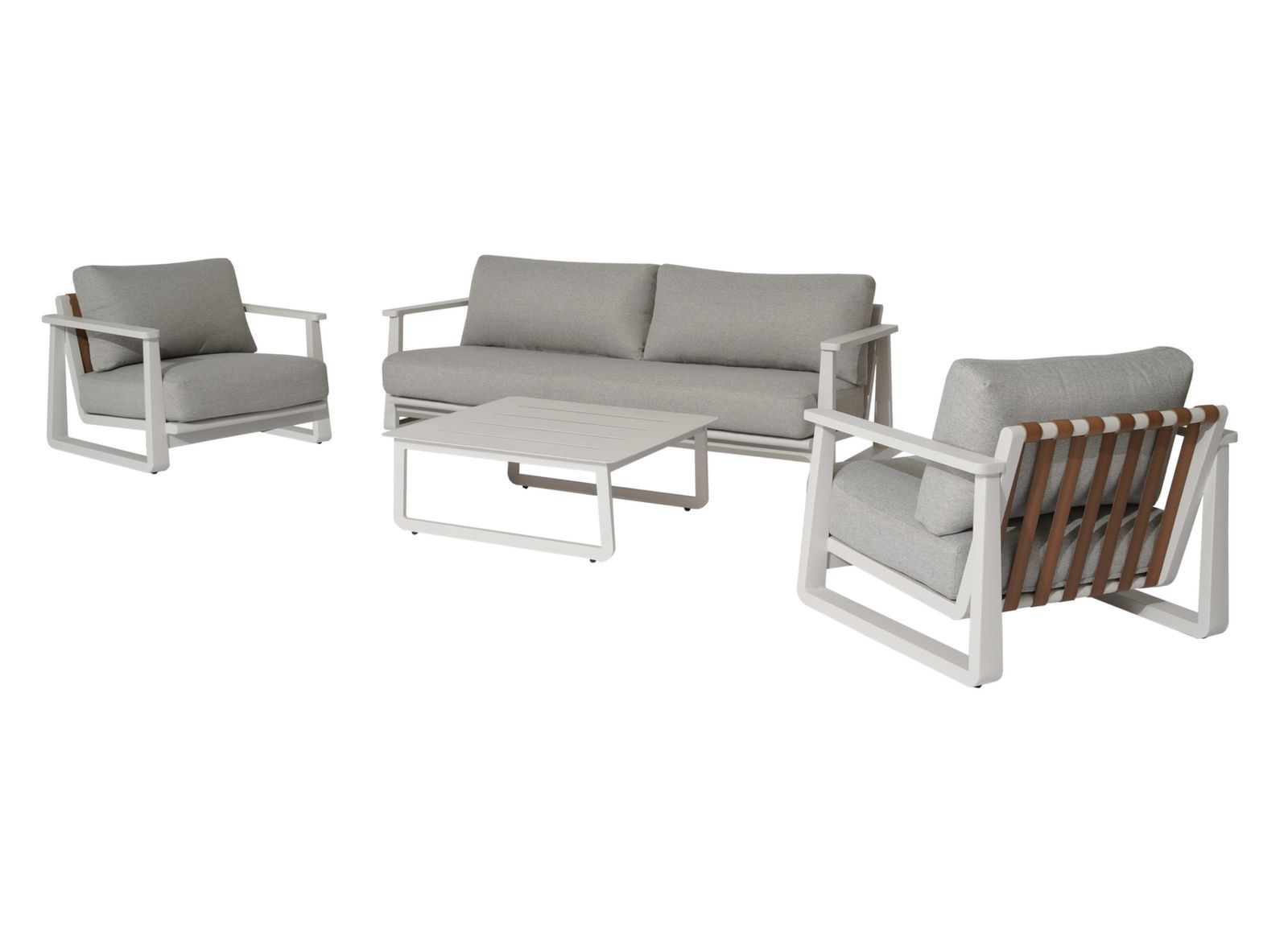 SALOTTO DA GIARDINO LEATHER CREMA