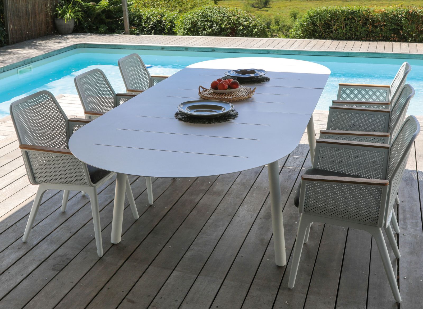 TAVOLO DUBLINO OVALE ALLUNGABILE 230/300X120CM BIANCO