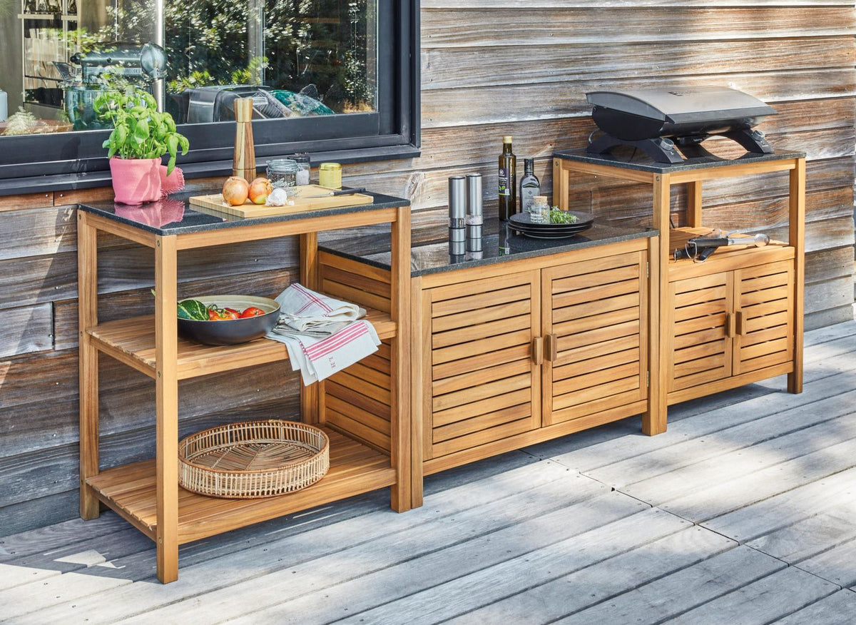 MOBILETTO FIDJI IN LEGNO CON RIPIANO IN GRANITO 52X75X87CM