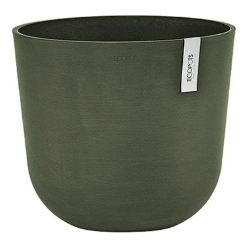 Vaso Rotondo Oslo D25 H21.8 cm Verde Kaki ECOPOTS