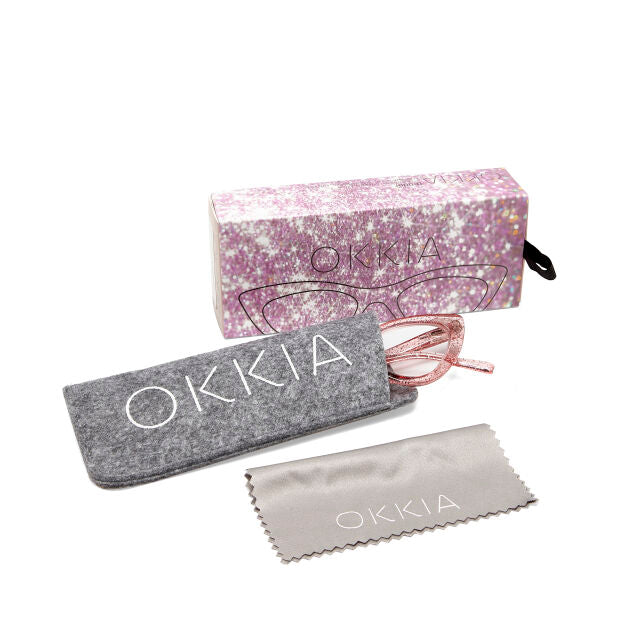 OCCHIALE MODELLO GATTO GLITTER ROSA GRADAZ. 2.50