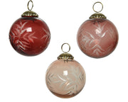 1 PALLINA IN VETRO ROSA D.7,5CM MODELLO ASSORTITO