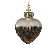 PALLINA DI NATALE H15CM A FORMA DI CUORE CON CORONA