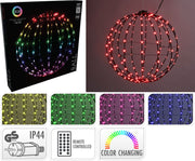 Sfera luminosa a LED RGB, 168 LED, 40 cm, multicolore