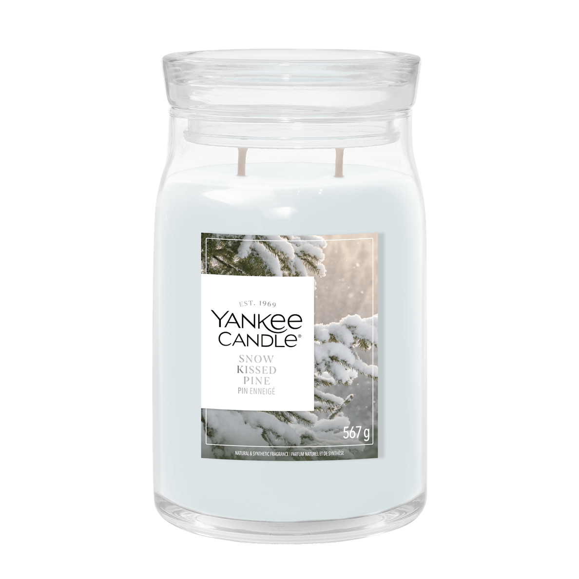 Candela Snow Kissed Pine 567g Bianco Yankee Candle