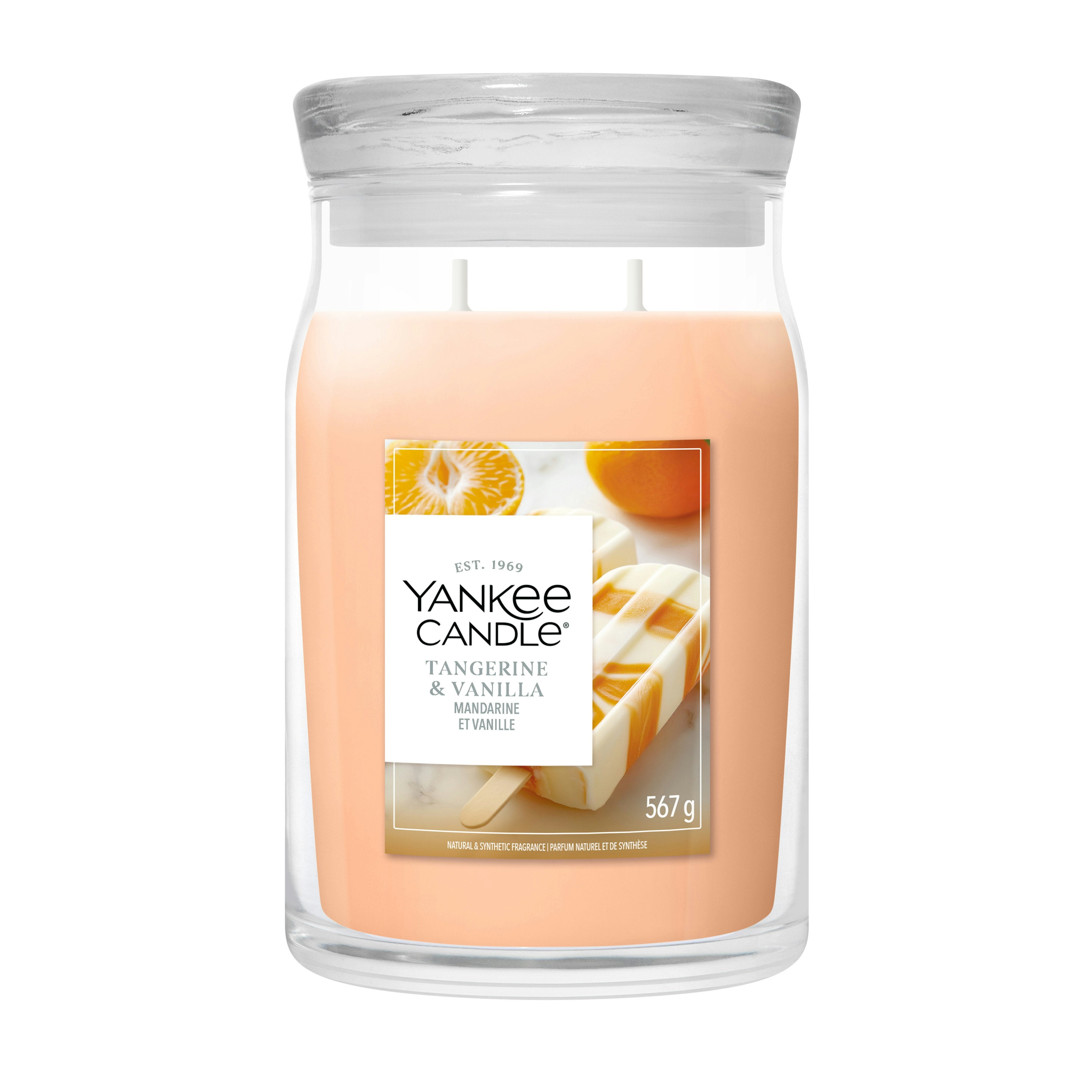 Candela profumata Tangerine & Vanilla Giara Grande Signature 567g Arancione Yankee Candle
