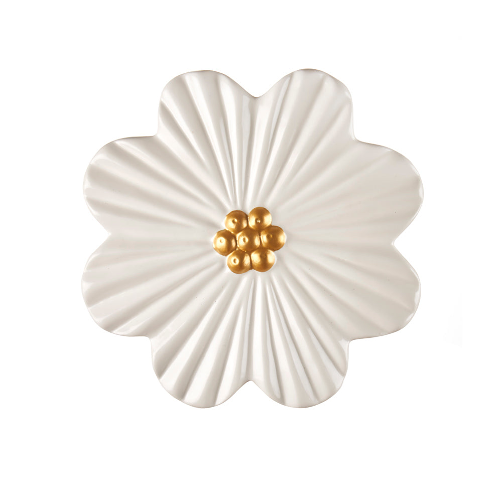 VASCHETTA UMIDIFICATORE IN CERAMICA FIORE BIANCO
