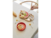 Tagliere per Formaggio Gouda con 3 Coltelli Legno e Rosso BALVI