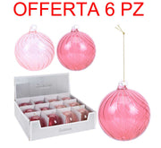 OFFERTA 6 PALLINE 8CM ROSA FLUO ASSORTITE