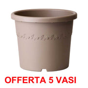 OFFERTA 5 VASO ALGARVE CILINDRO WHEELS 40CM TAUPE