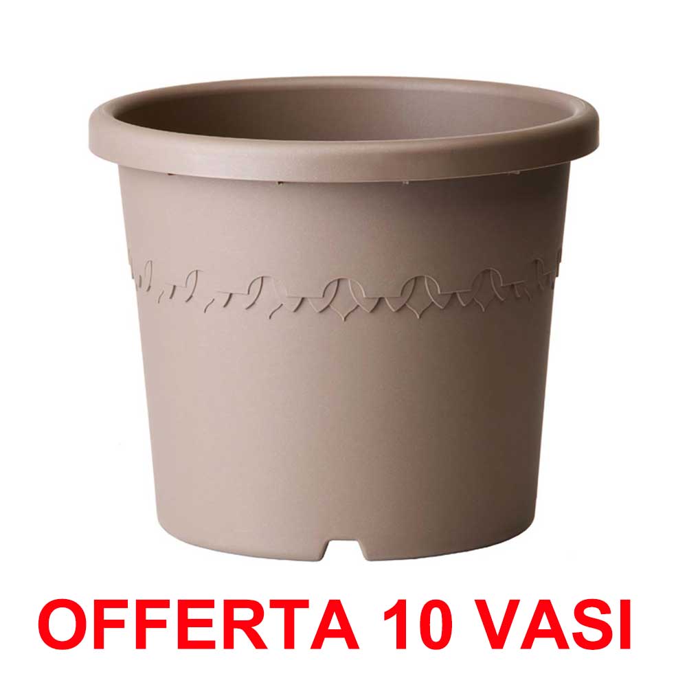 OFFERTA 10 VASO ALGARVE CILINDRO 35CM TAUPE