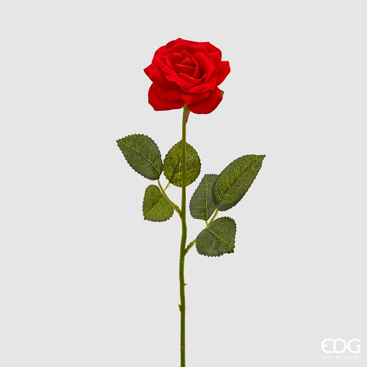 RAMO DI ROSA LUNGO ROSSO 43CM