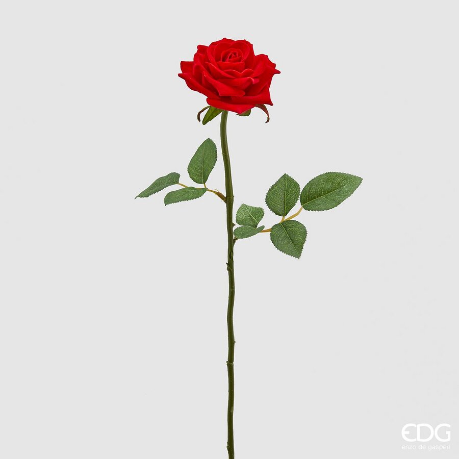 RAMO DI ROSA ROSSA ARTIFICIALE 58CM