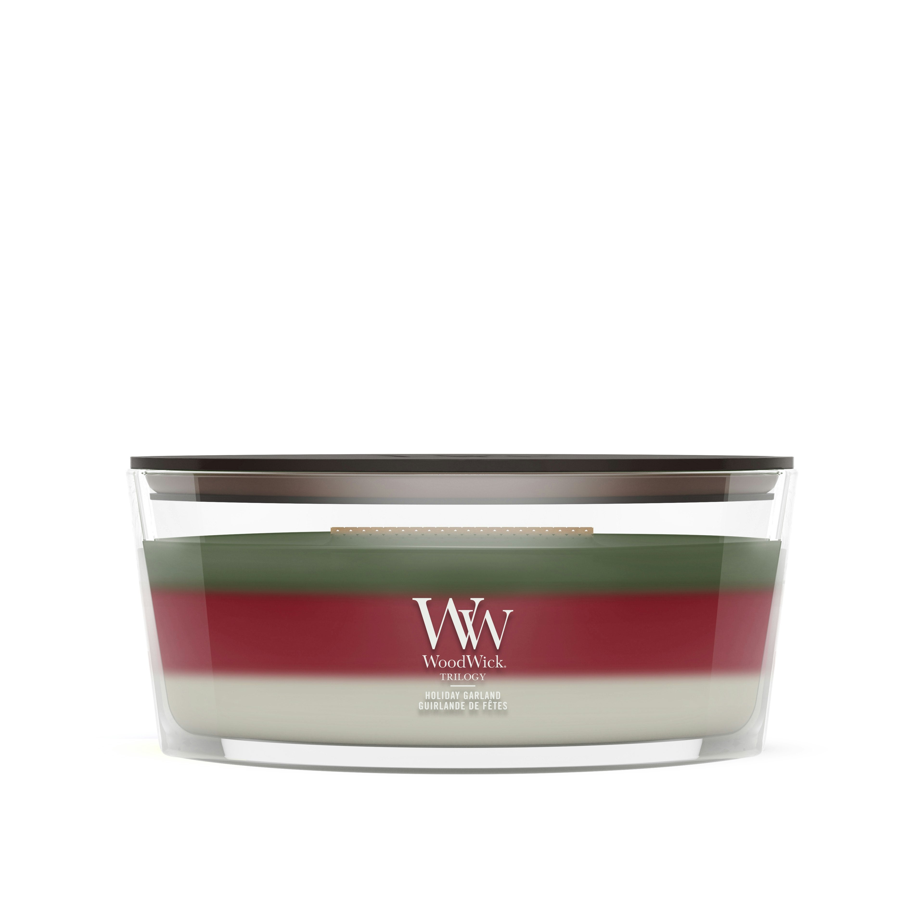 Candela Profumata Holiday Garland Trilogy Elipsa 453,6g WoodWick