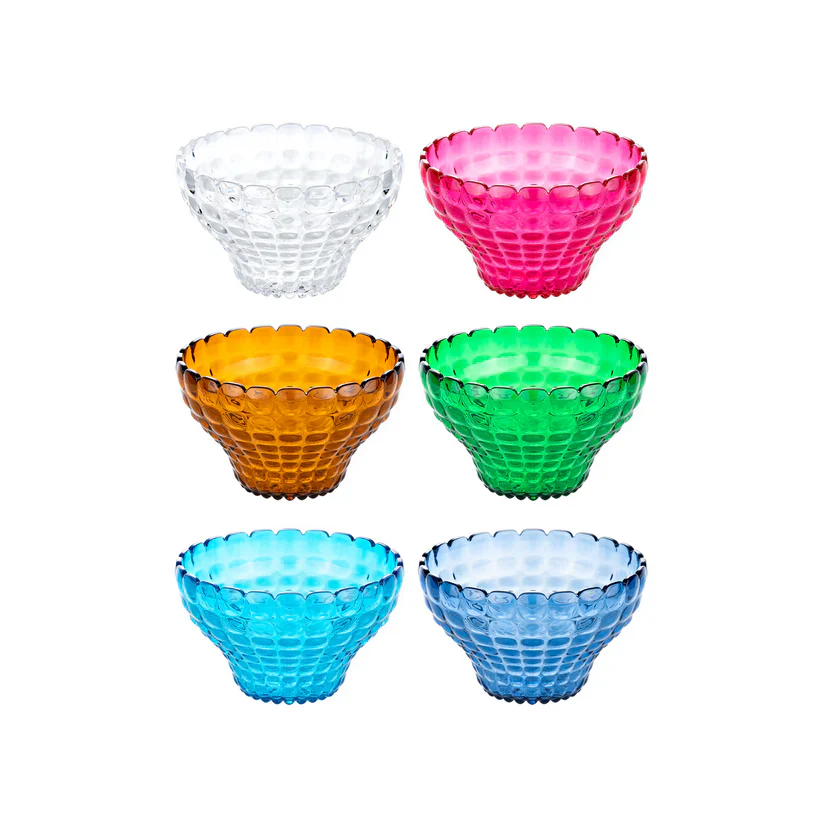 SET 6 COPPETTE ⌀12 CM "TIFFANY" COLORI ASSORTITI