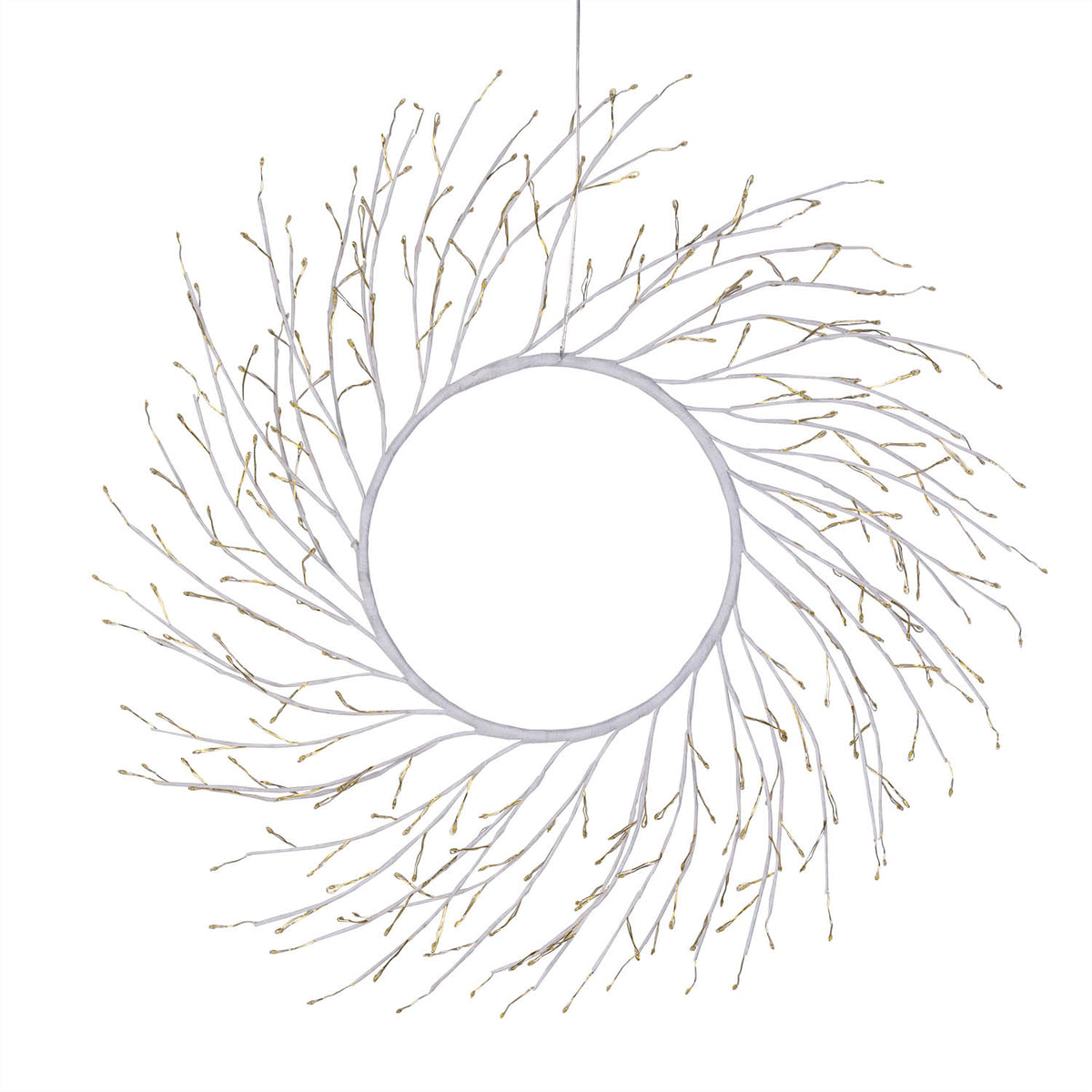 CORONA TIGLIO BIANCO D.60CM 260 MICROLED BIANCO CALDO
