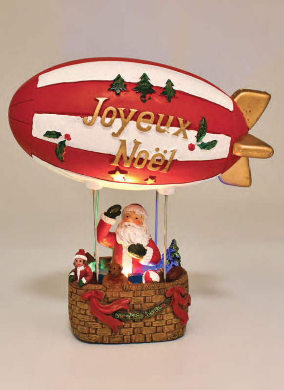 DIRIGIBILE LED LUMINOSO CON BABBO NATALE H26CM