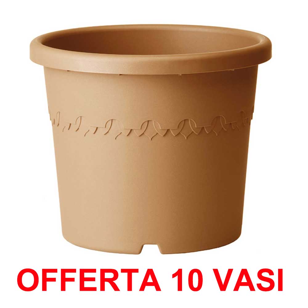 OFFERTA 10 VASO ALGARVE CILINDRO 35CM TERRA