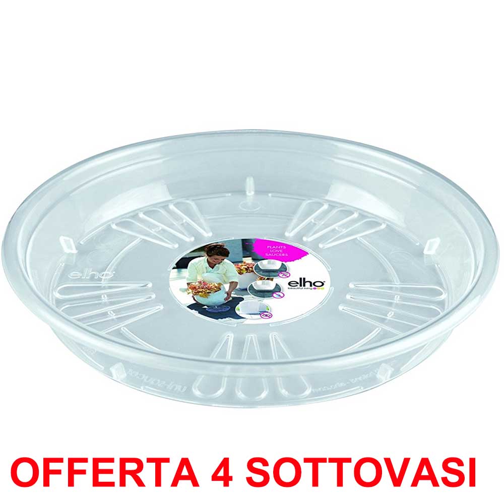 OFFERTA 4 SOTTOVASO TRASPARENTE UNI-SAUCER ROUND 21CM