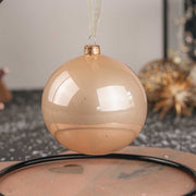 PALLINA DI NATALE IN VETRO PERLA LUCIDO 8CM