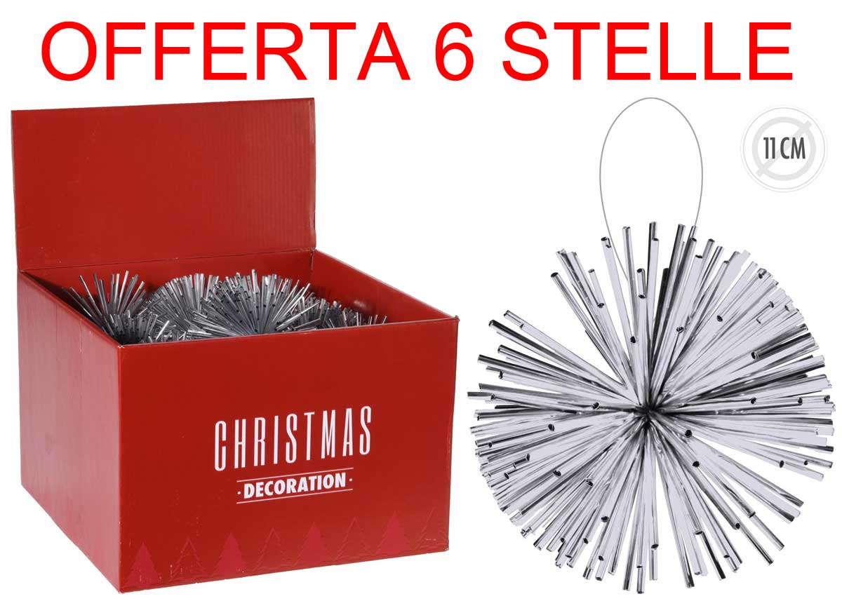 OFFERTA 6 STELLE APPENDIBILI ARGENTO 11CM